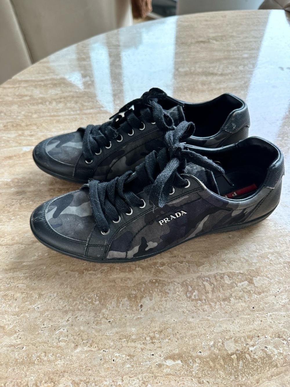 Prada Camo Low-Top Sneakers - Size 39